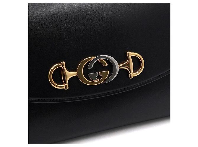 Gucci Borsa a tracolla e spalla Jumi Interlocking Small Chain con morsetto nero - vista 8