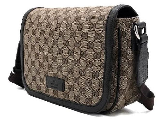 Gucci Borsa a tracolla con patta GG Canvas per uomo e donna - vista 2
