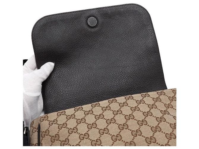 Gucci Borsa a tracolla con patta GG Canvas per uomo e donna - vista 7