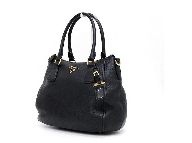 Prada Vitello Phynx Gold Logo Tote Bag und Schultertasche - Ansicht 2
