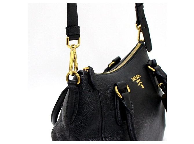 Prada Vitello Phynx Gold Logo Tote Bag und Schultertasche - Ansicht 8