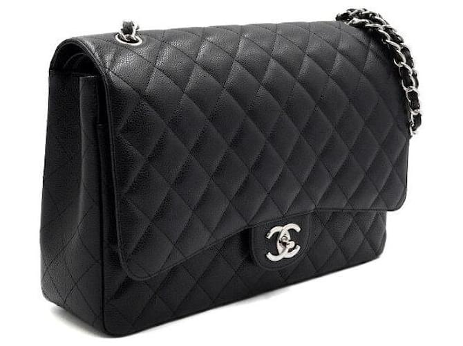 Chanel Borsa a tracolla con patta e catena argentata Nero - vista 3