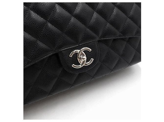 Chanel Borsa a tracolla con patta e catena argentata Nero - vista 8