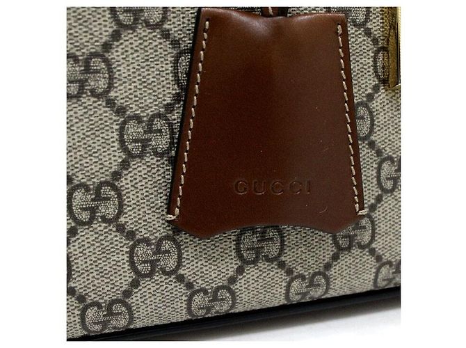 Padlock Gucci Supreme Borsa Tote con manico superiore e Borsa a tracolla con lucchetto Marrone - vista 11