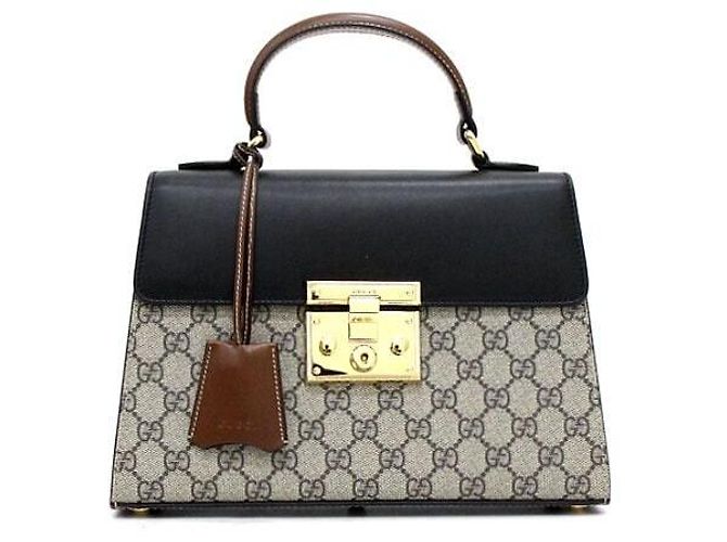Padlock Gucci Supreme Borsa Tote con manico superiore e Borsa a tracolla con lucchetto Marrone - vista 2