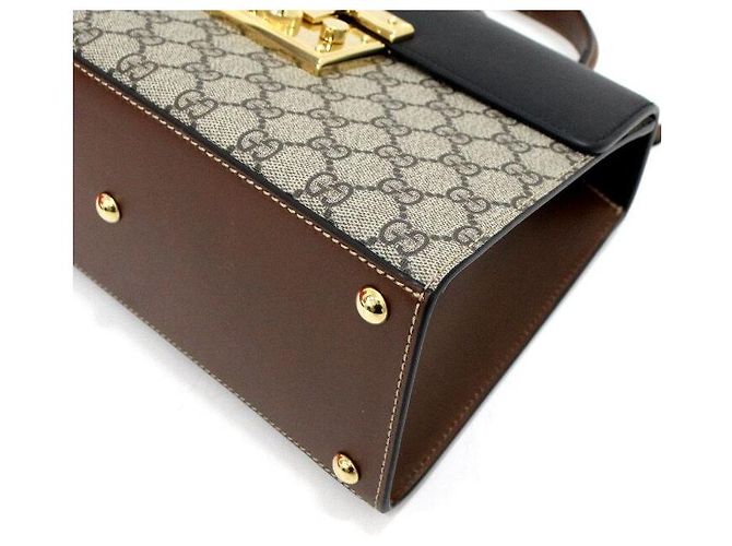 Padlock Gucci Supreme Borsa Tote con manico superiore e Borsa a tracolla con lucchetto Marrone - vista 9