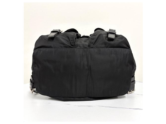Prada Triangle Logo Nylon Backpack Black - view 10