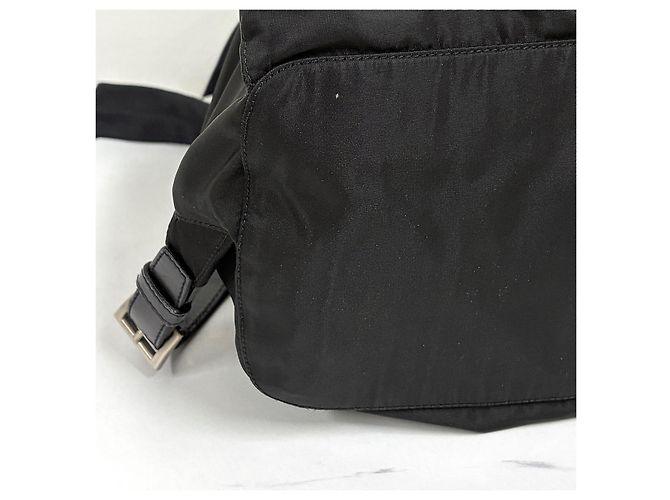 Prada Triangle Logo Nylon Backpack Black - view 11