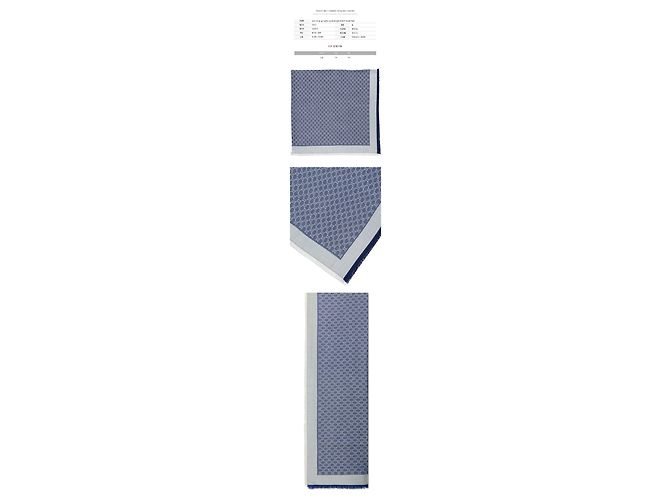 Gucci Sciarpa in misto lana e seta GG Bianco Blu - vista 2