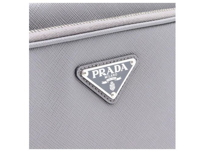 Prada Borsa a tracolla Messenger in pelle Saffiano con logo argento Season - vista 4