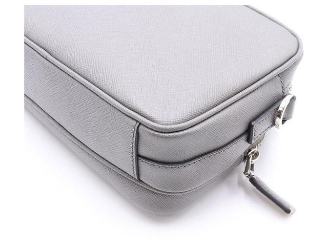 Prada Borsa a tracolla Messenger in pelle Saffiano con logo argento Season - vista 6