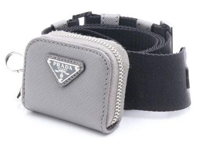 Prada Borsa a tracolla Messenger in pelle Saffiano con logo argento Season - vista 7