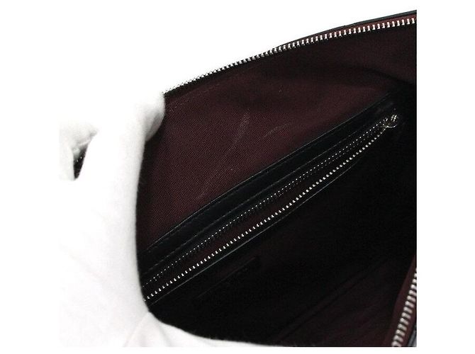 Chanel Clutch Classic Large in pelle d'agnello nera con CC argento Nero - vista 6