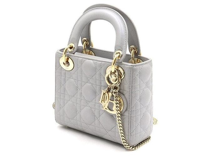 Borsa Lady Dior Mini Tote con tracolla a catena dorata Marrone - vista 2