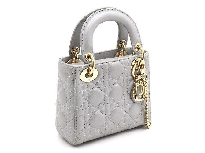 Borsa Lady Dior Mini Tote con tracolla a catena dorata Marrone - vista 3