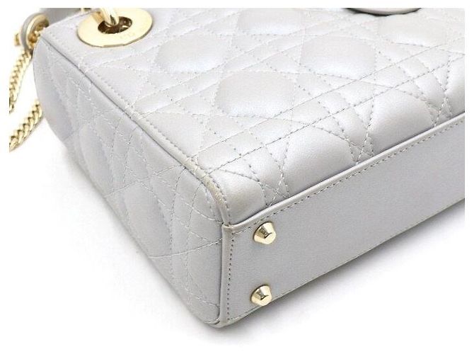 Borsa Lady Dior Mini Tote con tracolla a catena dorata Marrone - vista 7