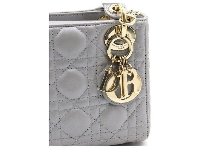 Borsa Lady Dior Mini Tote con tracolla a catena dorata Marrone - vista 8