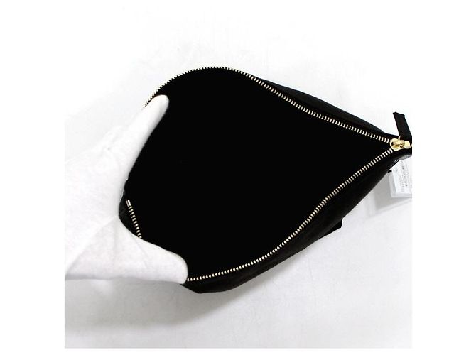 Chanel Pouch in tela nera con logo iniziale - vista 5