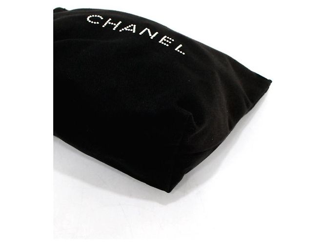 Chanel Pouch in tela nera con logo iniziale - vista 7