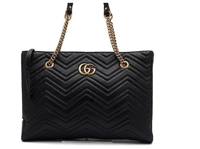 Gucci Borsa Tote e Borsa a Tracolla Medium Matelassé con Catena Dorata - vista 2