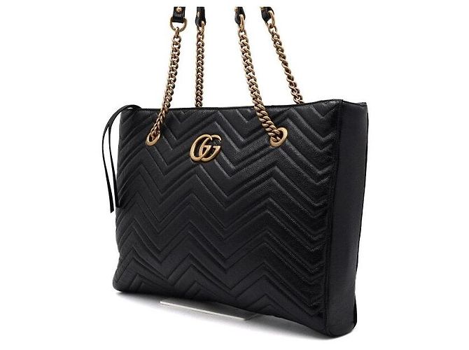 Gucci Borsa Tote e Borsa a Tracolla Medium Matelassé con Catena Dorata - vista 3