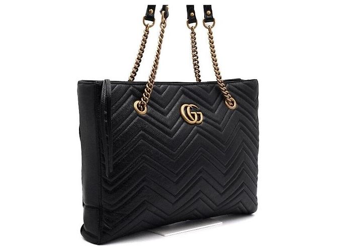 Gucci Borsa Tote e Borsa a Tracolla Medium Matelassé con Catena Dorata - vista 4
