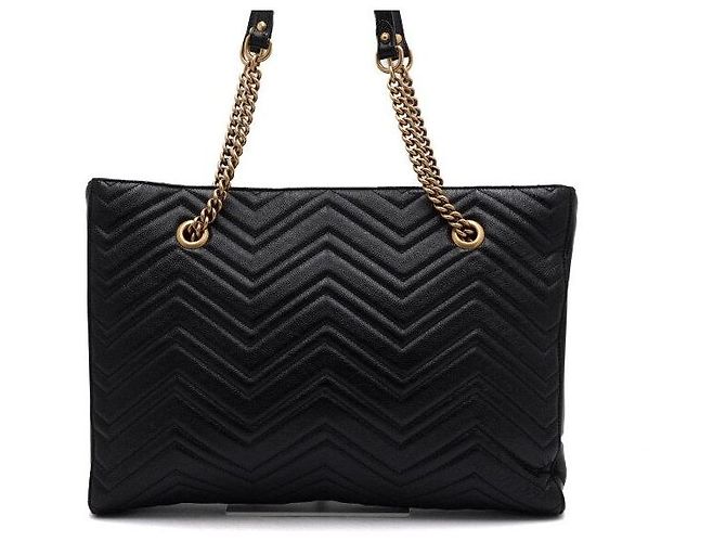 Gucci Borsa Tote e Borsa a Tracolla Medium Matelassé con Catena Dorata - vista 5