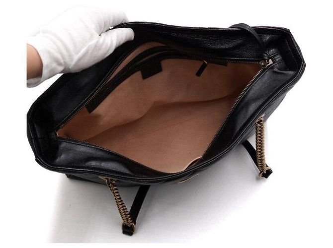 Gucci Borsa Tote e Borsa a Tracolla Medium Matelassé con Catena Dorata - vista 6