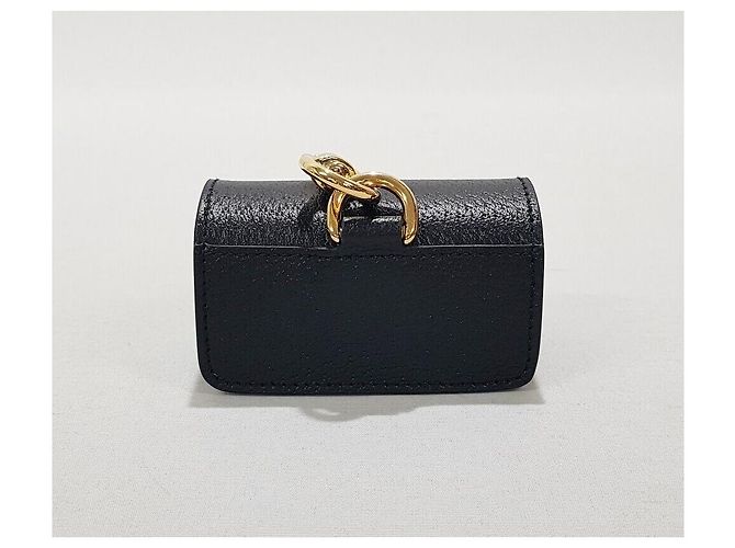 Gucci Porta-borsello da vita per cani in pelle nera placcata oro Nero - vista 5