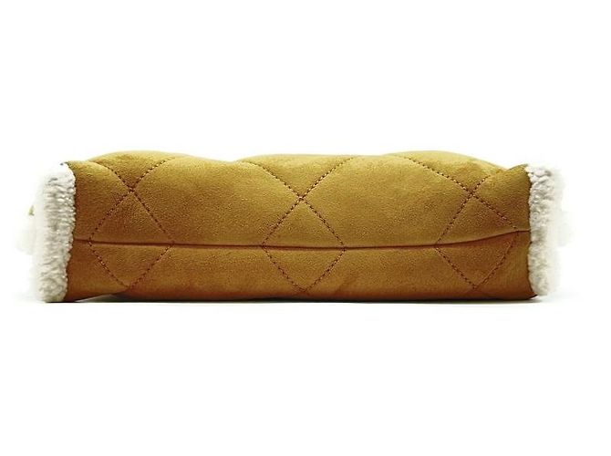 Chanel Borsa Tote in shearling nera con chip Arancione - vista 9