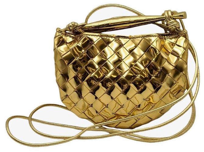 Bottega Veneta Borsa a tracolla Sardine oro, mai usata D'oro - vista 5