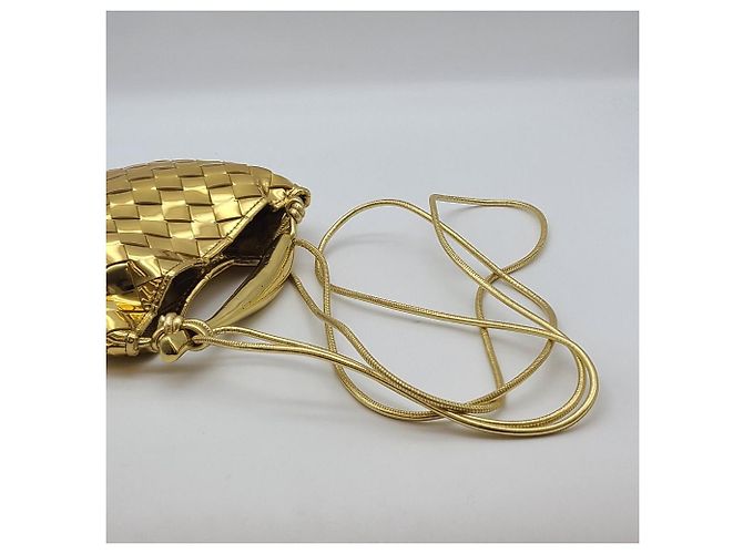 Bottega Veneta Borsa a tracolla Sardine oro, mai usata D'oro - vista 7