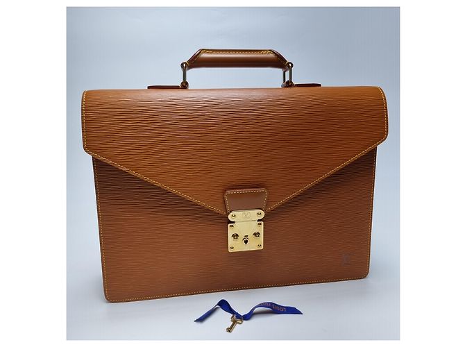 Louis Vuitton Borsetta in pelle Camel Marrone - vista 4