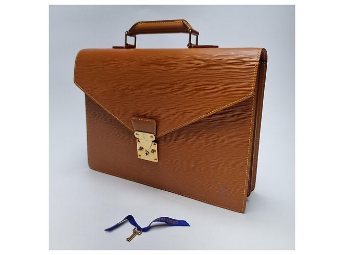 Louis Vuitton Borsetta in pelle Camel Marrone - vista 6
