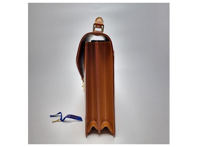 Louis Vuitton Borsetta in pelle Camel Marrone - vista 7