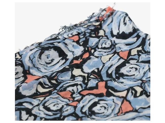 Louis Vuitton Rose Pattern Blue Scarf - vista 3