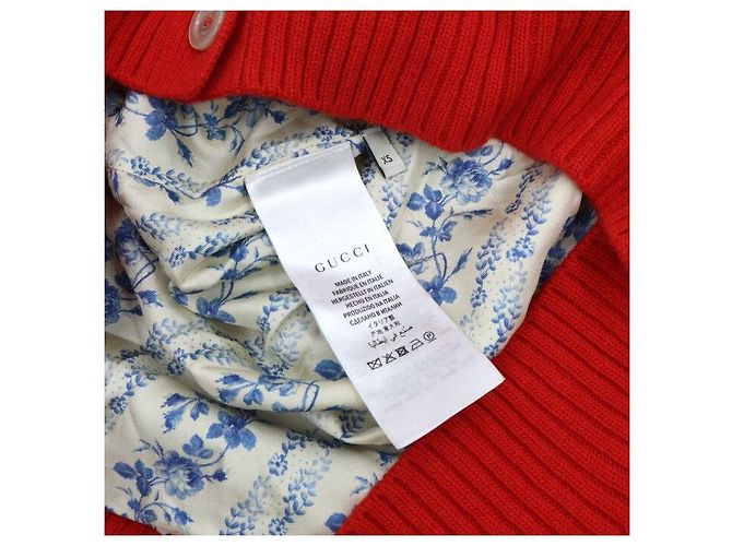 Gucci Rebeca oversized de lana a rayas roja - vista 6