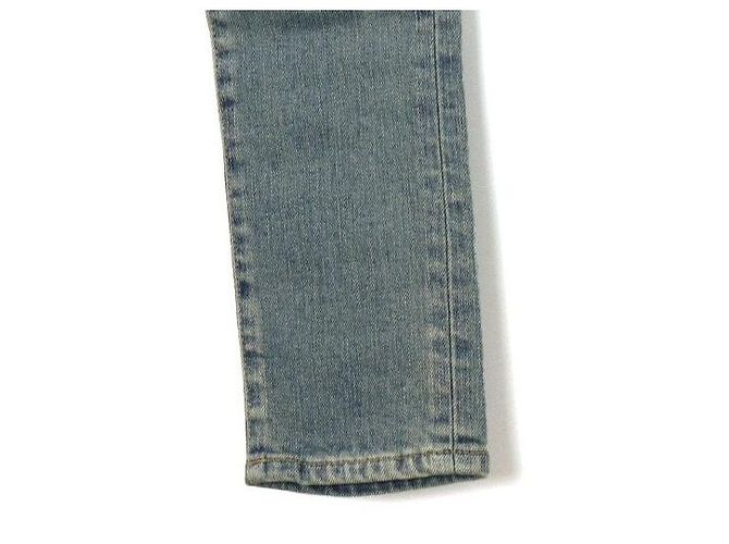 Saint Laurent Vaqueros Skinny de Denim Distressed para Mujer Castaño - vista 3
