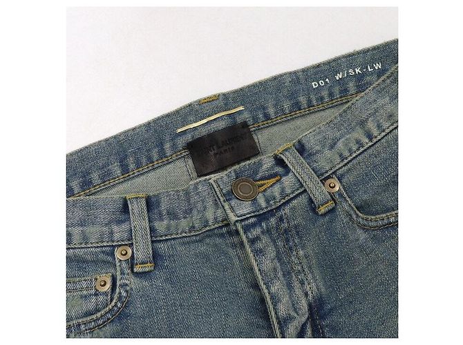 Saint Laurent Vaqueros Skinny de Denim Distressed para Mujer Castaño - vista 5