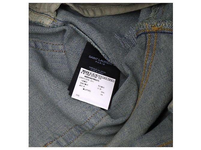 Saint Laurent Vaqueros Skinny de Denim Distressed para Mujer Castaño - vista 7