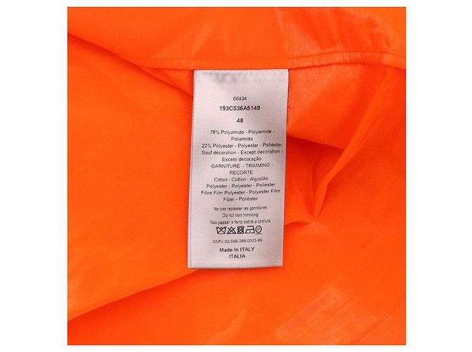 Dior Kenny Scharf Herren-Hemdjacke aus orangefarbenem Nylon mit CD-Logo - Ansicht 7