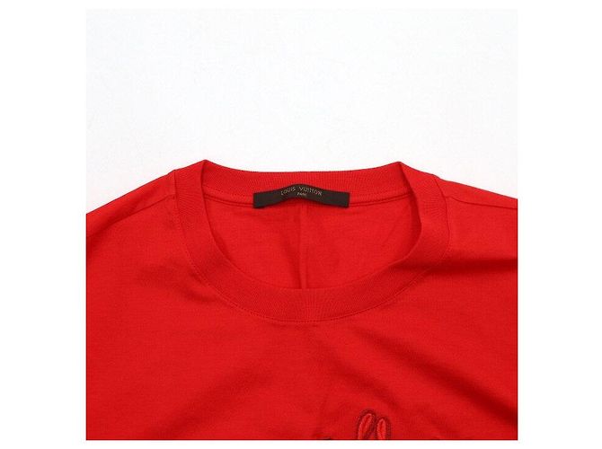 Louis Vuitton T-Shirt für Damen mit rotem besticktem Logo - Ansicht 5