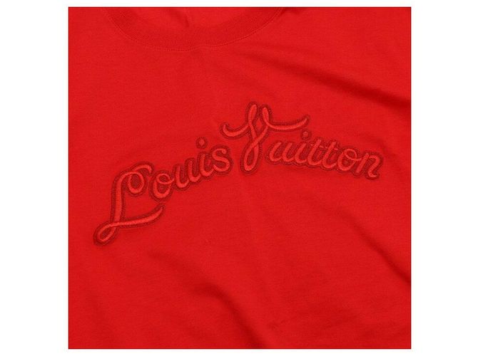 Louis Vuitton T-Shirt für Damen mit rotem besticktem Logo - Ansicht 6