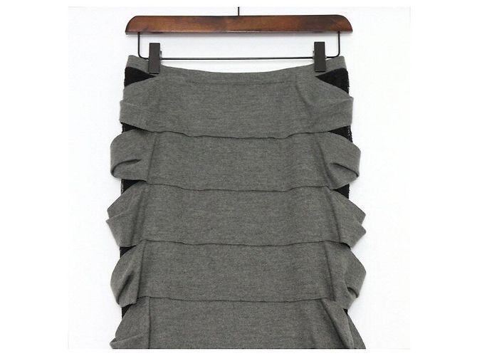 Fendi Falda de algodón gris para mujer - vista 2