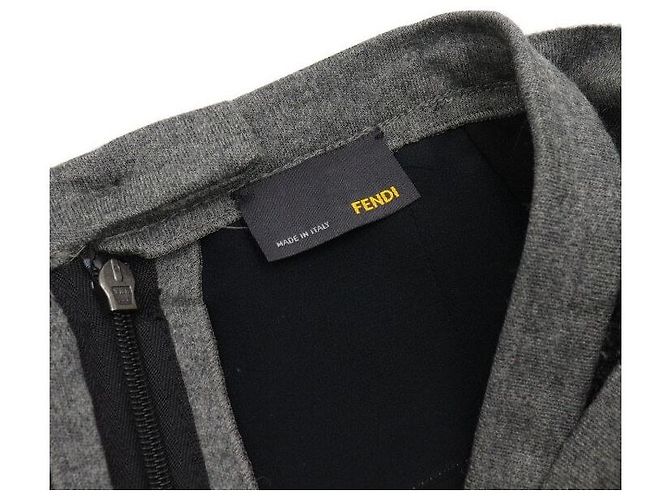 Fendi Falda de algodón gris para mujer - vista 5
