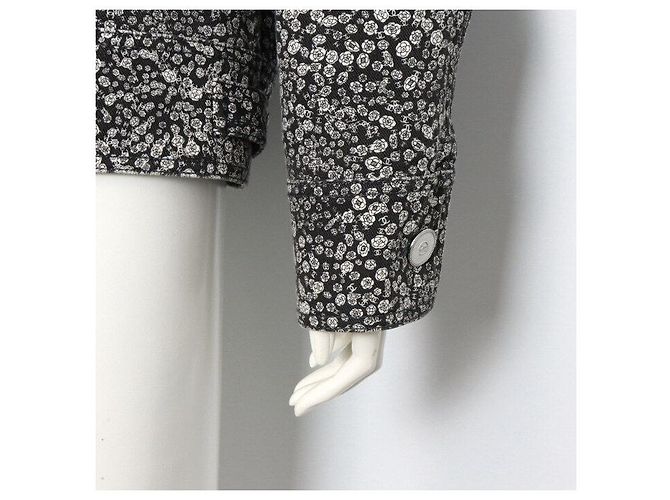 Chanel Chaqueta vaquera oversized para mujer Camelia CC Logo Castaño - vista 3