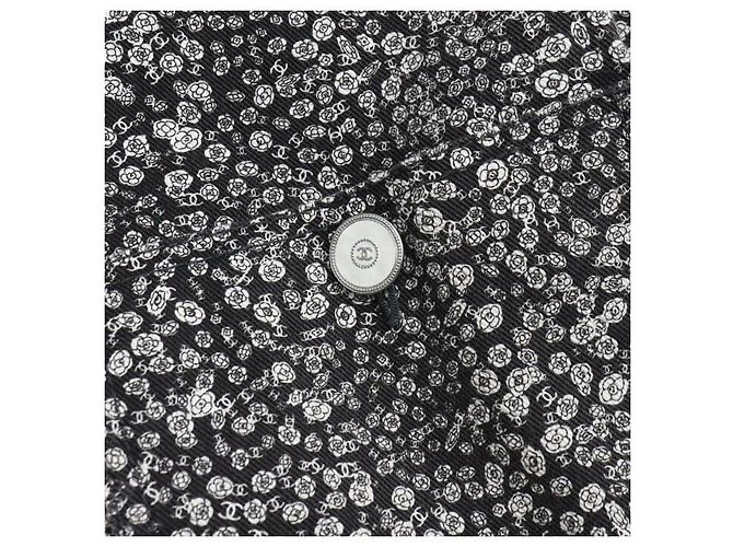 Chanel Chaqueta vaquera oversized para mujer Camelia CC Logo Castaño - vista 6