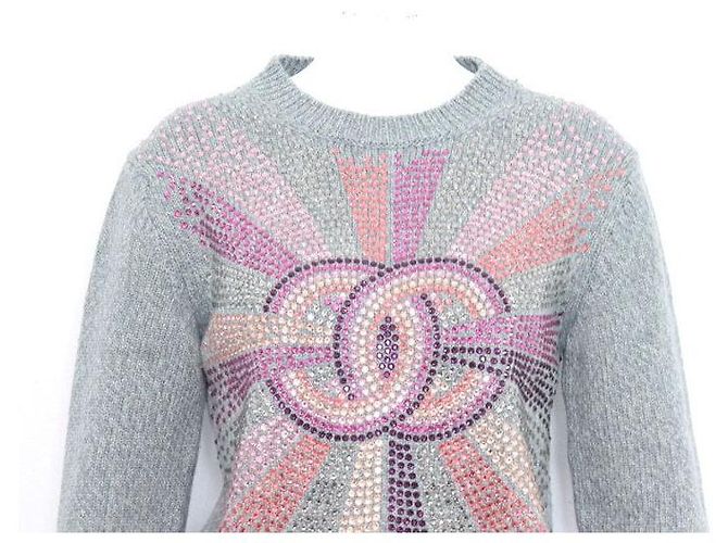 Chanel Kaschmir-Pullover für Damen mit Multi-Kristall-Strick - vue 2