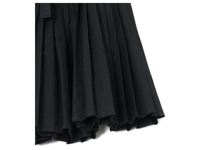 Dior Falda corta plisada de algodón negro para mujer con cinturón - vista 3