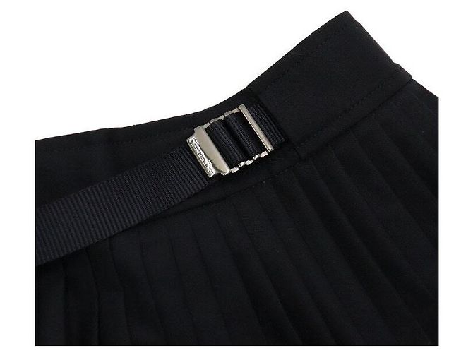 Dior Falda corta plisada de algodón negro para mujer con cinturón - vista 5